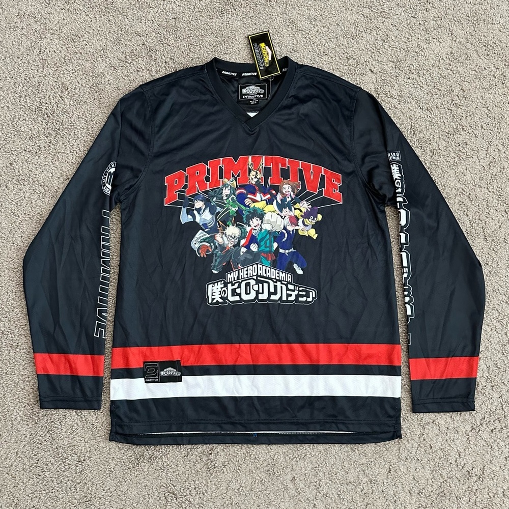 Primitive x My Hero Academia Black Hockey Jersey Size M